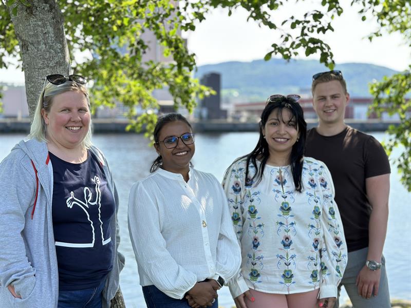 Disse traineene er alle ansatt i Trøndelag fylkeskommune. (F.v.) Lill Charlotte Vederhus (38), Rabeya Khatun Kazi (38), Oriana Kammerer Uillar (37) og Syver Lie Rønningen (23).
