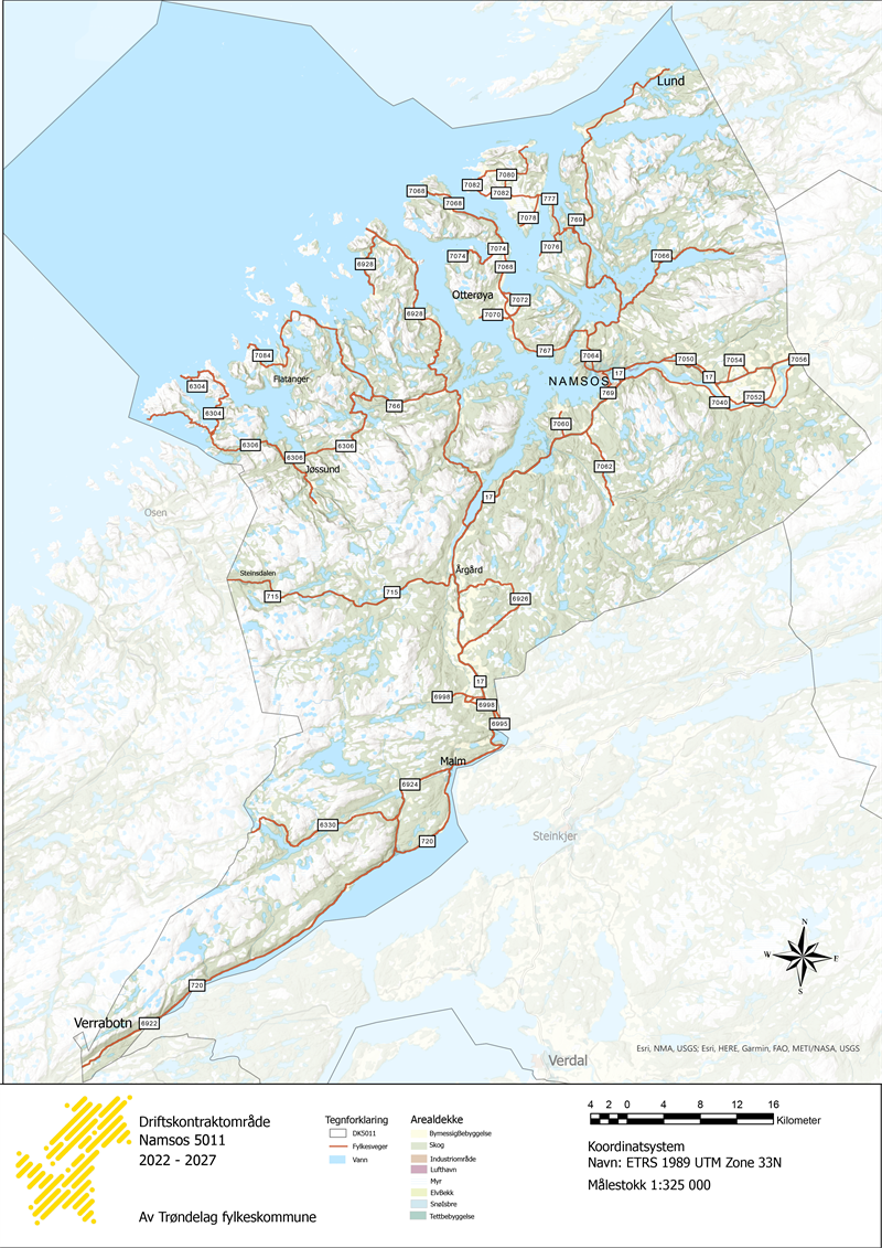 Kart som viser kontraktsområde Namsos