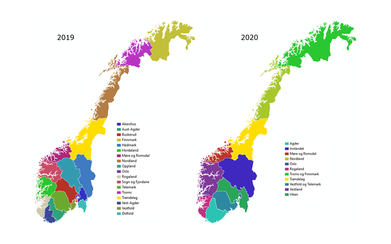 norske fylker kart Faktafredag   Norske fylker 2019 og 2020   Trøndelag fylkeskommune