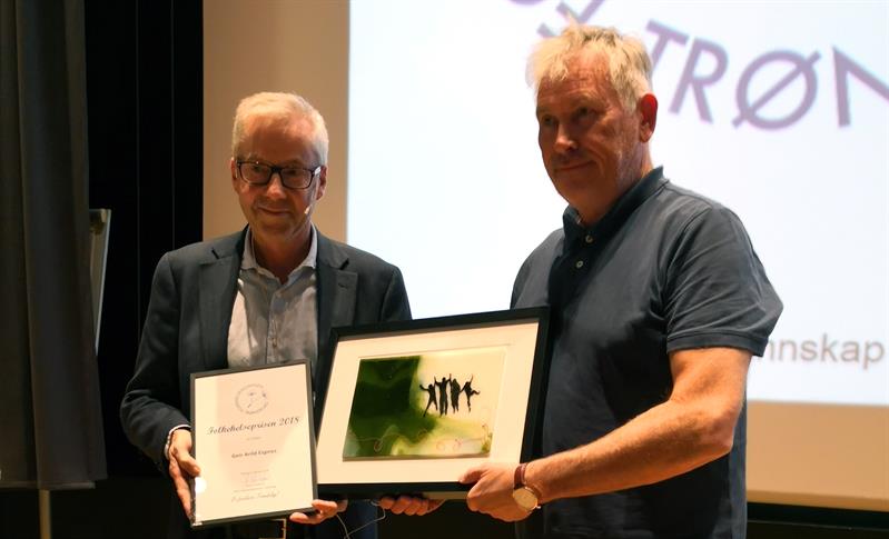 Daglig leder ved HUNT forskningssenter og leder av folkehelsealliansen Steinar Krokstad og prisvinner Geir Arild Espnes. Foto: Robert Brembo Ottem 